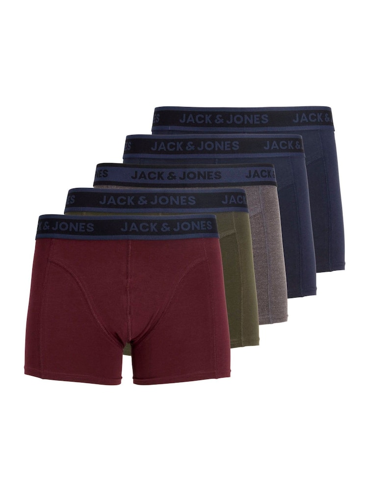 JACK & JONES Grey Boxer Shorts 5 Pack - Image 1 of 7