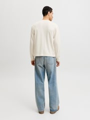 JACK & JONES Oversized Waffle Long Sleeve Henley T-Shirt - Imagem 5 de 9