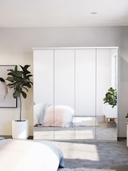 Wiemann Peyton White Mirror Semi Fitted 4 Door Wardrobe - Image 1 of 4