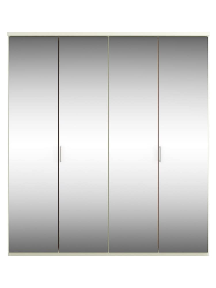 Wiemann Peyton White Mirror Semi Fitted 4 Door Wardrobe - Image 2 of 4