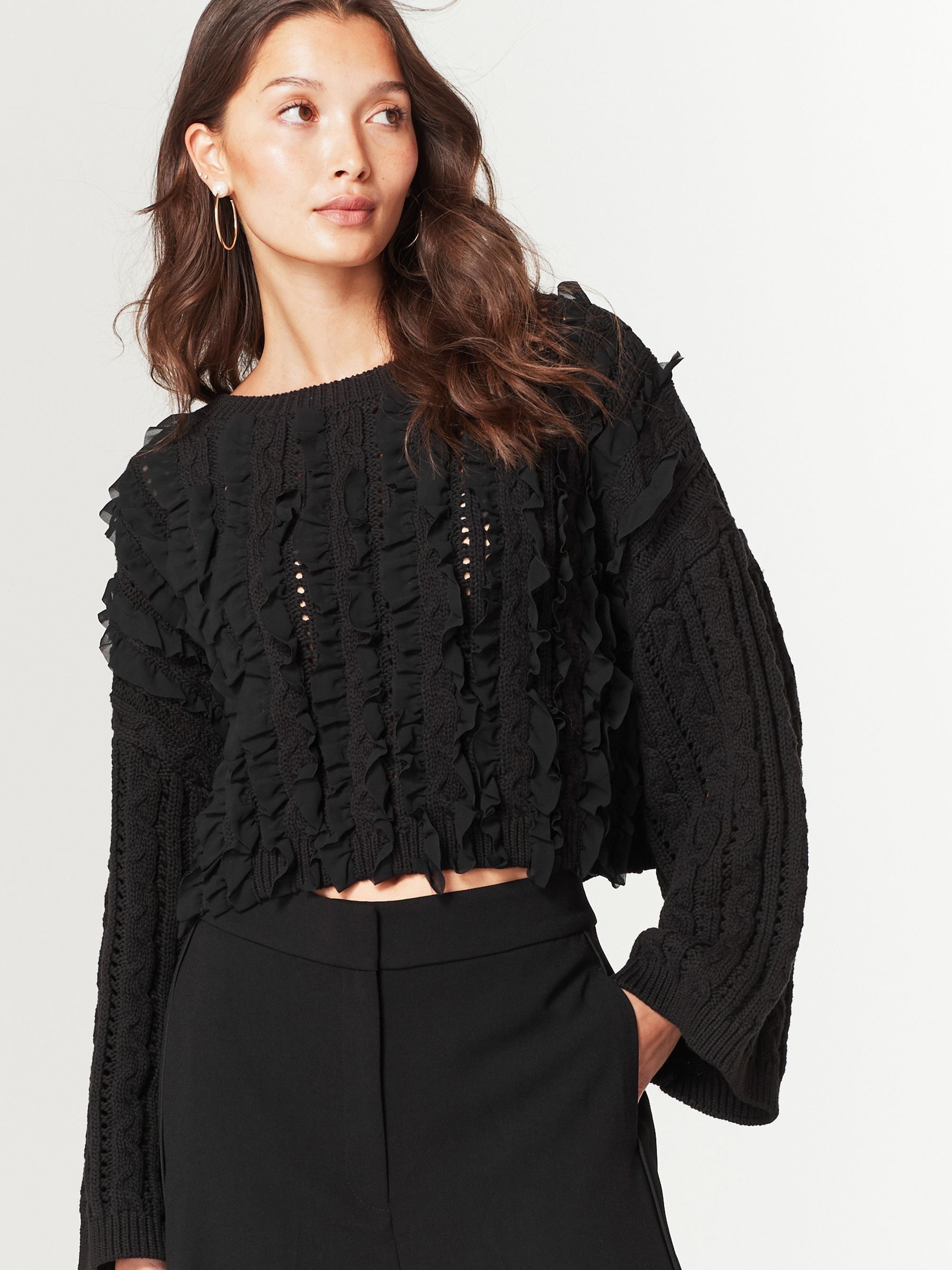 Jumper with ruffle sleeves sale