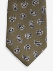 Khaki Green Paisley Signature Made In Italy Design Tie - Image 3 of 3