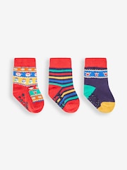 Jojo Maman Bébé – Socken mit weihnachtlichem Norwegermuster im 3er-Pack - Bild 1 von 1