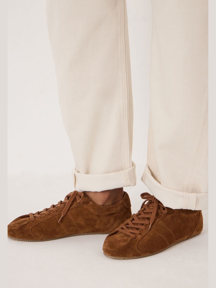 Hush Brown Florae Suede Slimline Trainers - Image 1 of 5 Hush Brown Florae Suede Slimline Trainers - Image 1 of 5