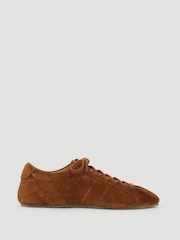 Hush Brown Florae Suede Slimline Trainers - Image 3 of 5