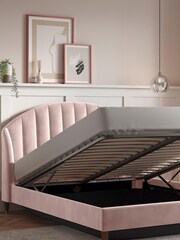 Opulent Velvet Blush Pink Stella Upholstered Ottoman Storage Bed Frame - Image 2 of 4