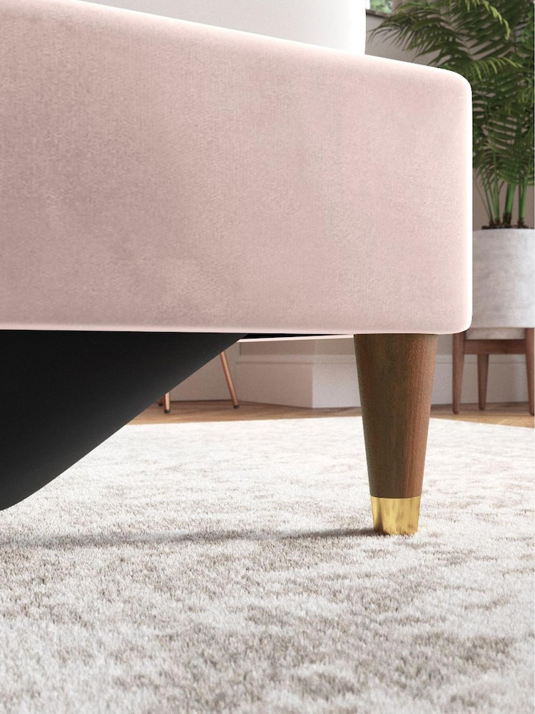 Opulent Velvet Blush Pink Stella Upholstered Ottoman Storage Bed Frame - Image 4 of 4