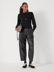 Hush Black Emily Puff Sleeve Jersey Top - Image 4 of 4
