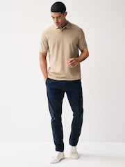 Stone Slim Fit Short Sleeve Pique Polo Shirt - Image 1 of 2