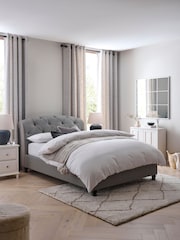 Wool Blend Grey Hartford Collection Luxe Upholstered Bed Frame - Image 1 of 7