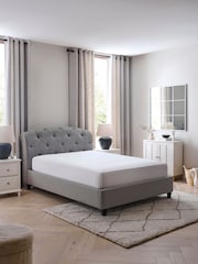 Wool Blend Grey Hartford Collection Luxe Upholstered Bed Frame - Image 2 of 7