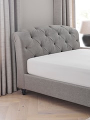Wool Blend Grey Hartford Collection Luxe Upholstered Bed Frame - Image 3 of 7