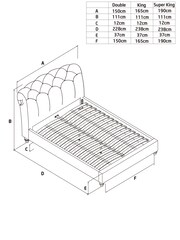 Wool Blend Grey Hartford Collection Luxe Upholstered Bed Frame - Image 7 of 7