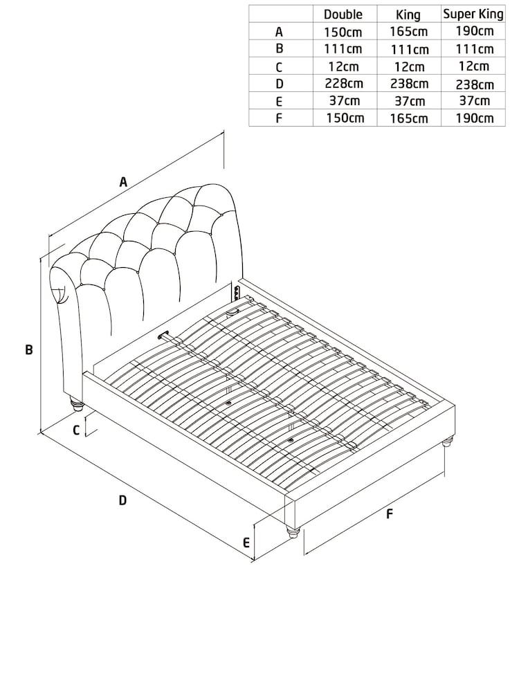 Wool Blend Grey Hartford Collection Luxe Upholstered Bed Frame - Image 7 of 7