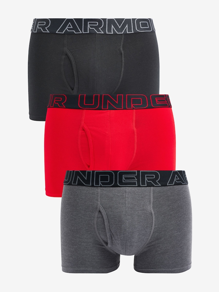Under Armour Black Ground 100% Cotton Performance Boxers 3 Pack - Image 1 of 6