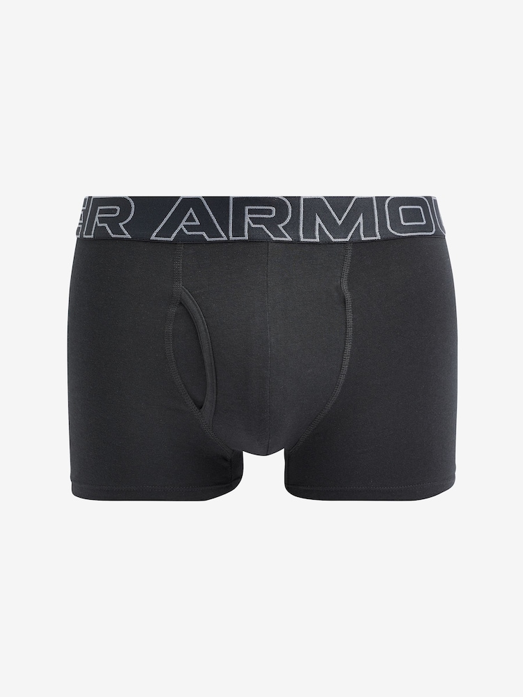 Under Armour Black Ground 100% Cotton Performance Boxers 3 Pack - Image 4 of 6