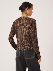 Hush Brown Cynthia Leopard Print Knitted Cardigan - Image 5 of 8