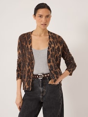 Hush Brown Cynthia Leopard Print Knitted Cardigan - Image 7 of 8