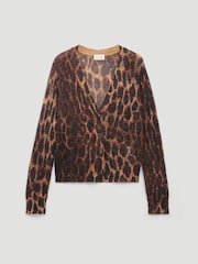 Hush Brown Cynthia Leopard Print Knitted Cardigan - Image 8 of 8
