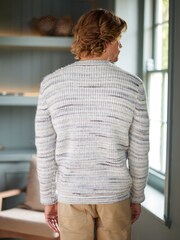 Grey Relaxed Spacedye Knitted Jumper - Image 3 of 9