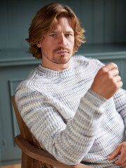 Grey Relaxed Spacedye Knitted Jumper - Image 4 of 9