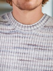 Grey Relaxed Spacedye Knitted Jumper - Image 5 of 9