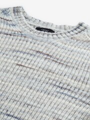 Grey Relaxed Spacedye Knitted Jumper - Image 8 of 9