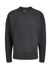 JACK & JONES Grey Textured Crew Neck Knitted Jumper - Image 3 of 3