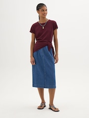 Hush Blue Bridget Denim Supersoft Skirt - Image 2 of 5