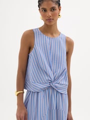 Hush Blue Stripe Maggie Twist Front Top - Image 1 of 6