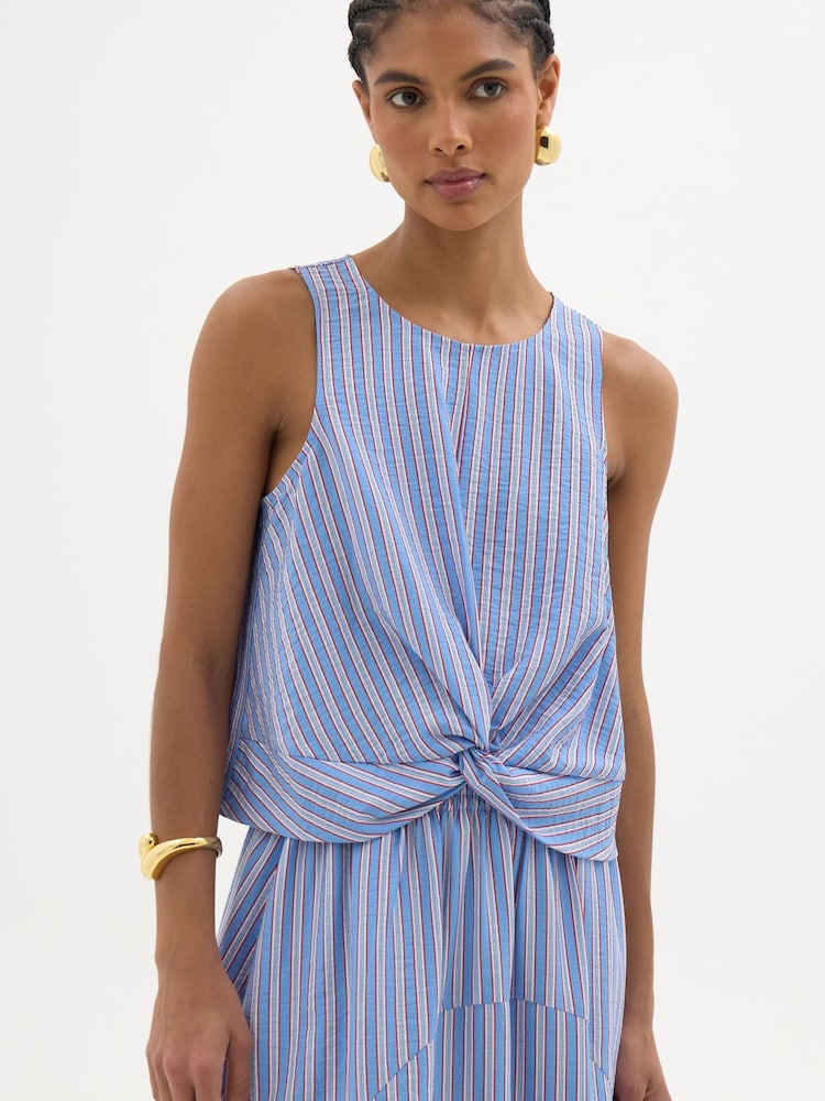 Hush Blue Stripe Maggie Twist Front Top - Image 1 of 6