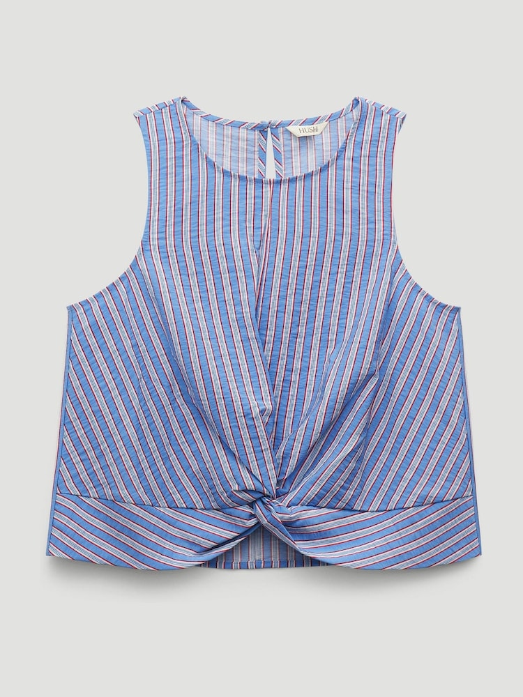 Hush Blue Stripe Maggie Twist Front Top - Image 6 of 6