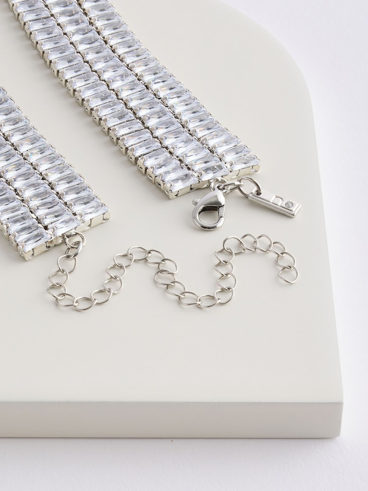 Silver Tone Sparkle Baguette Body Chain - Image 5 of 5
