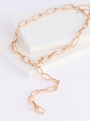 Gold Tone Chain Y Drop Necklace - Image 4 of 5