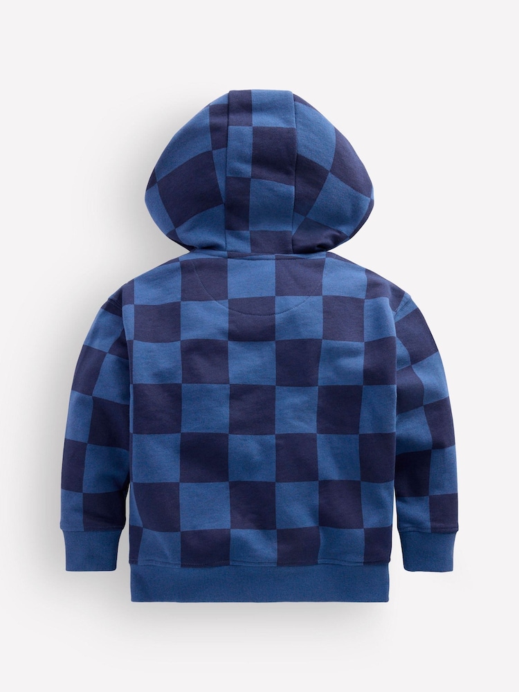 Boden camisola com capuz com zíper e estampa xadrez - Imagem 2 de 3