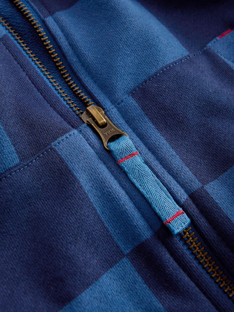 Boden camisola com capuz com zíper e estampa xadrez - Imagem 3 de 3