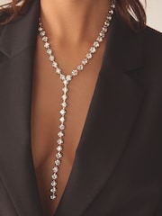 Silver Tone Y Chain Necklace - Image 1 of 5