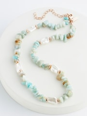 Turquoise Blue Stone Necklace - Image 1 of 2