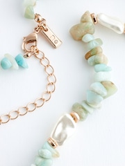 Turquoise Blue Stone Necklace - Image 2 of 2