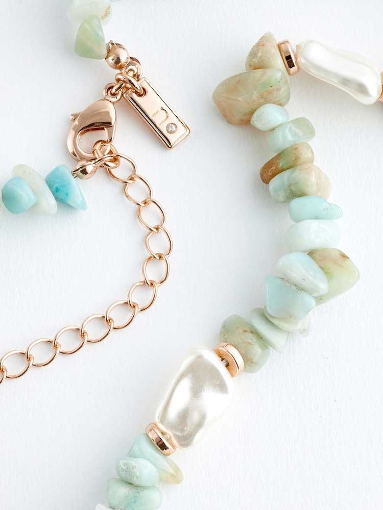 Turquoise Blue Stone Necklace - Image 2 of 2