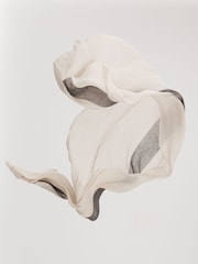 Reiss Black Beatrix Modal-Linen Striped Scarf - Image 5 of 5