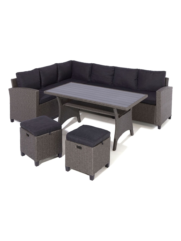 Rowlinson Grey Garden Devesa Rattan Effect Corner Dining Set - Image 2 of 5