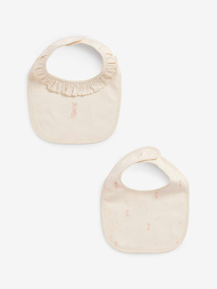 Cream Ballet Baby Bibs 2 Pack - Image 1 of 3