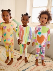 Regenbogenfarben - Langärmeliger Kuschel-Pyjama mit Druck, im 3er-Pack (9Monate–10Jahre) - Bild 1 von 8
