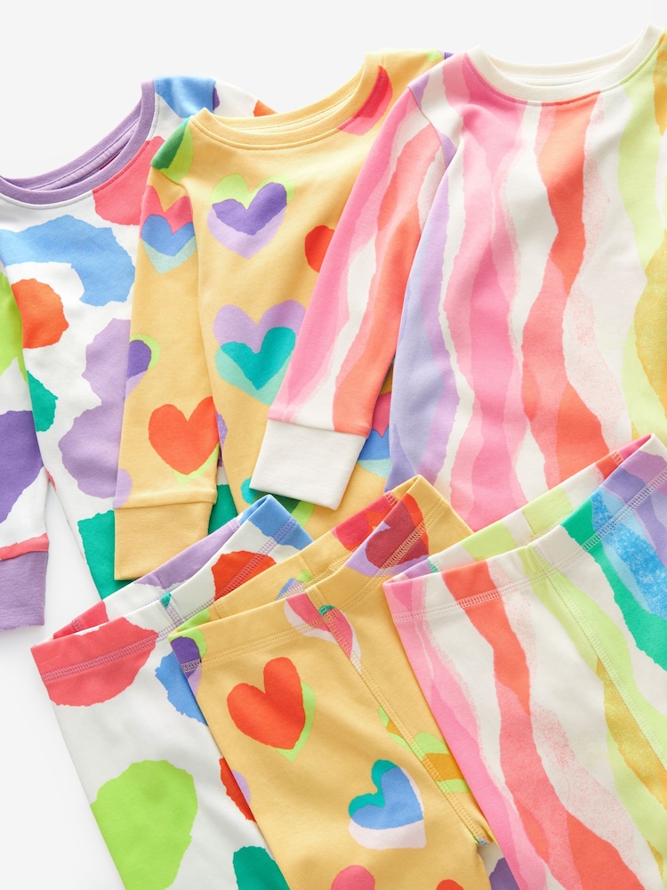 Regenbogenfarben - Langärmeliger Kuschel-Pyjama mit Druck, im 3er-Pack (9Monate–10Jahre) - Bild 8 von 8