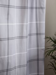 Grey Next Versatile Check Eyelet Blackout Curtains - Image 4 of 7