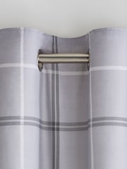 Grey Next Versatile Check Eyelet Blackout Curtains - Image 6 of 7