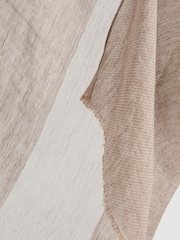 Reiss Camel Beatrix Modal-Linen Striped Scarf - Image 5 of 5
