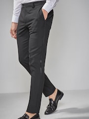 Tape Detail Skinny Fit Tuxedo Suit Trousers - Image 1 of 7