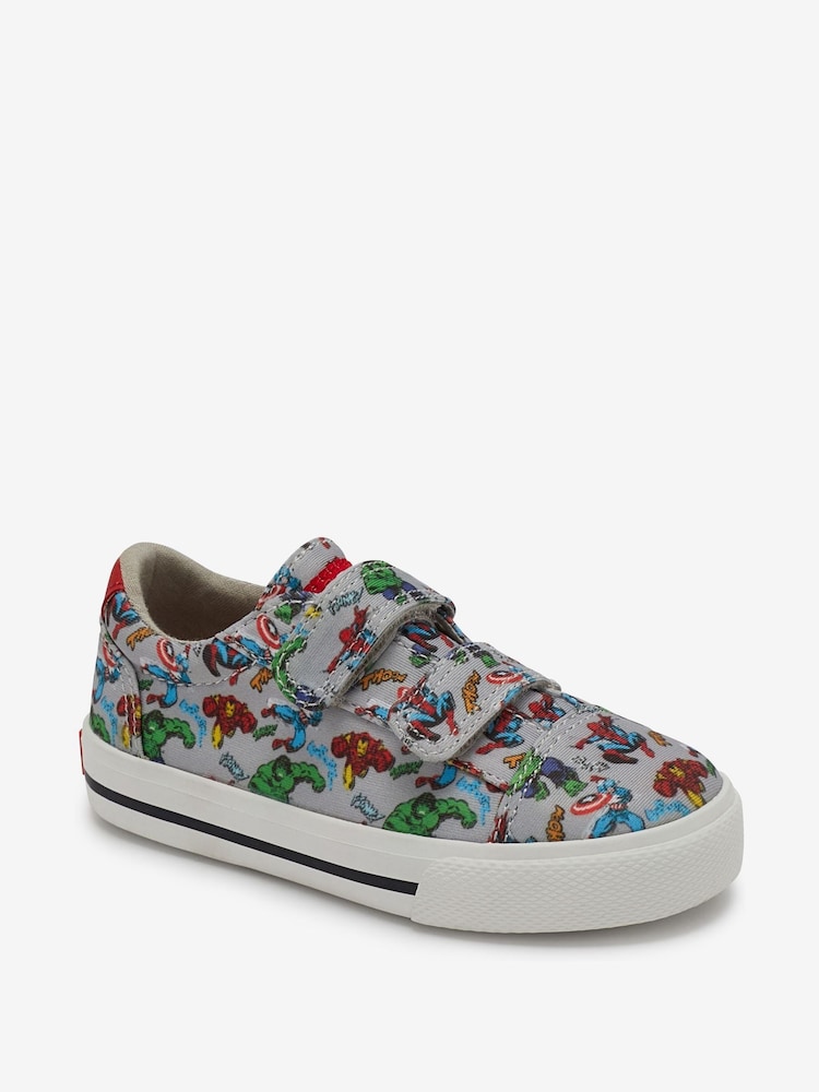 Marvel Avengers Grey Standard Fit (F) Strap Touch Fastening Shoes - Image 2 of 4